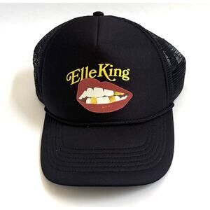 Elle King Official ConcertTrucker Mouth Teeth Hat Black Adjustable